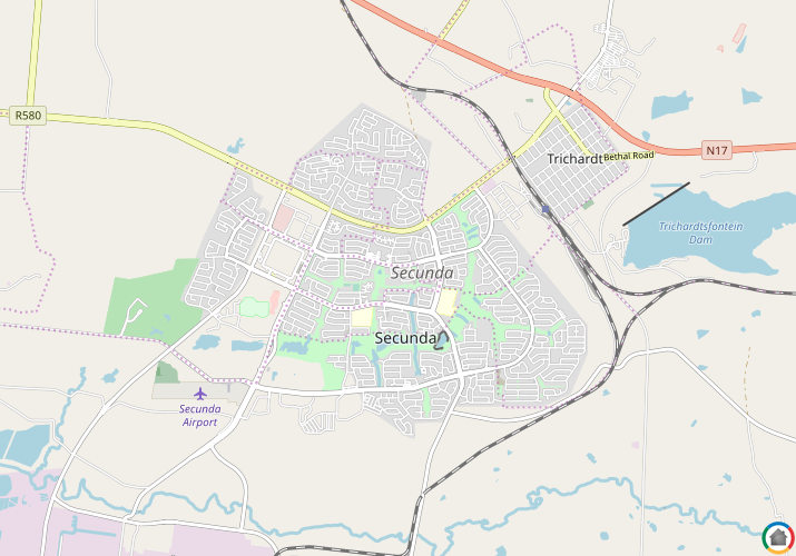Map location of Secunda